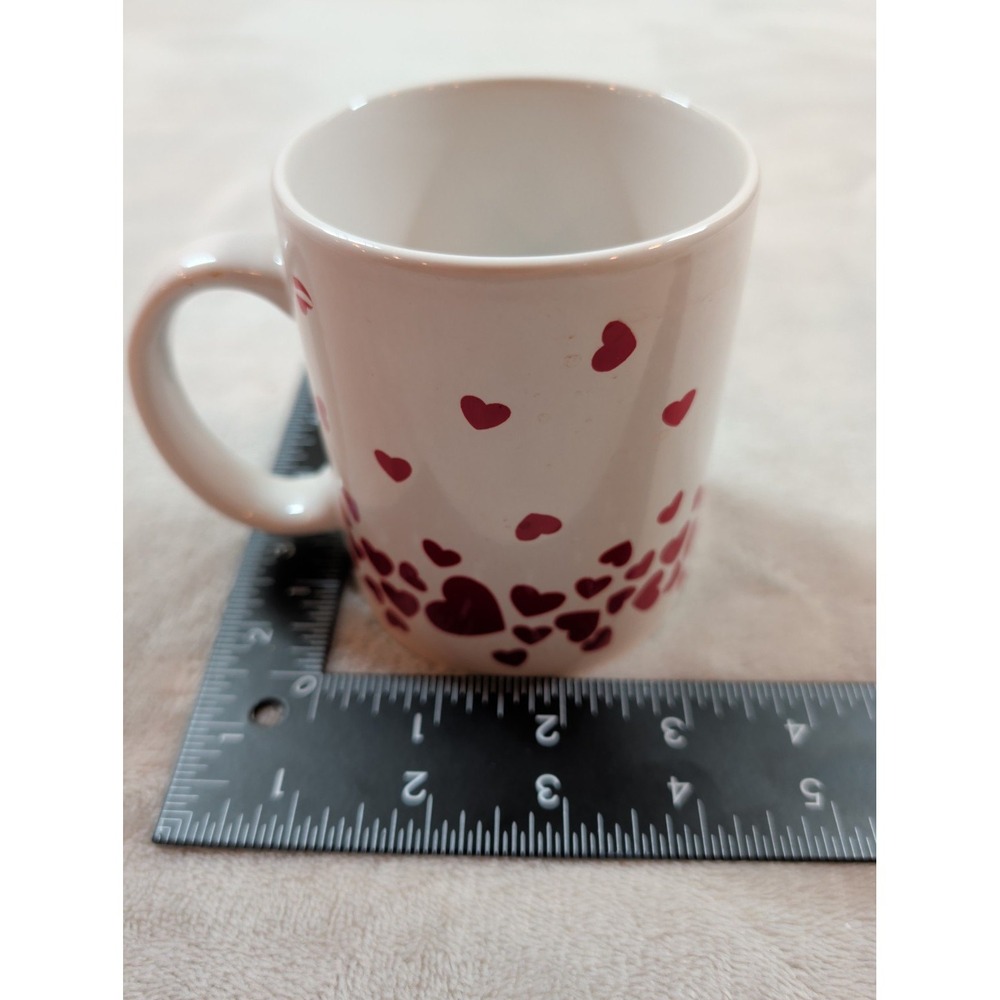 Vintage Artmark Chicago 1998 Red Hearts White Ceramic Coffee Mug Valentines Day - Picture 6 of 7
